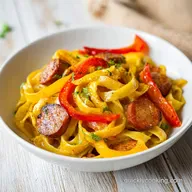 Creamy Cajun Sausage Pasta with Bell Peppers