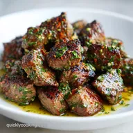 15 Minute Garlic Butter Steak Bites with Parsley
