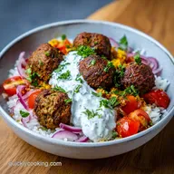 Greek Meatball Bowl Recipe with Tzatziki