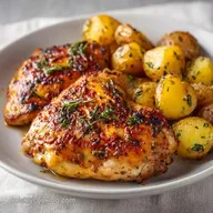 One Pan Garlic Chicken: Crispy Skin