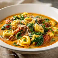 Sausage Tortellini Soup Autumn Spinach in 30 Min
