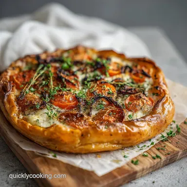 5 Ingredient Puff Pastry Pizza Tart for 4 Servings
