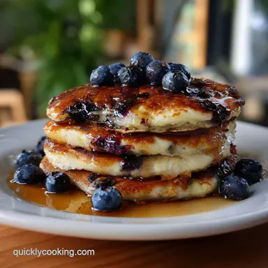 Easy 5 Minute Fluffy Pancake from Scratch with Blueberries: In Under 5 Minutes Recipe Card