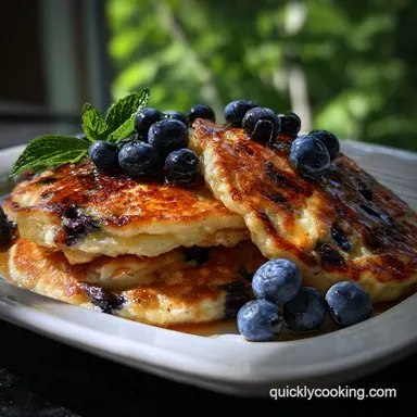 Easy 5 Minute Fluffy Pancake from Scratch with Blueberries: In Under 5 Minutes