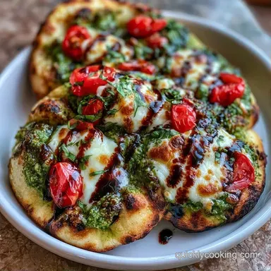 Balsamic Pesto Flatbread Pizza for 4 Recipe Card