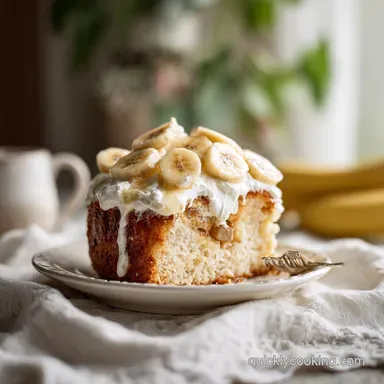Banana Pudding Poke Cake with Cream Cheese Soak