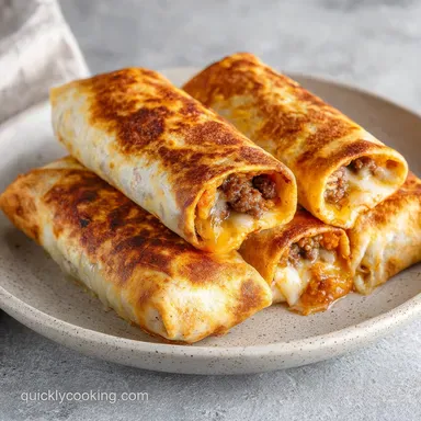Beef Cheese Chimichangas in 40 Minutes