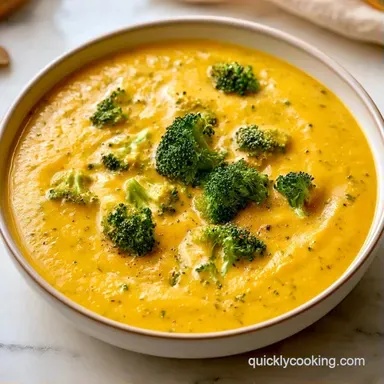 Broccoli Cheddar Soup: One-Pot Recipe Card