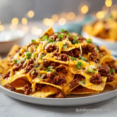 Campfire Nachos with Ground Beef Recipe Card