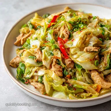 Chicken Cabbage Stir Fry in 20 Minutes Recipe Card