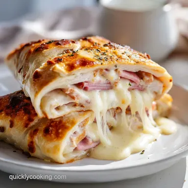 Chicken Cordon Bleu Stromboli: Golden Recipe Card