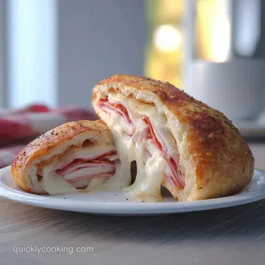 Chicken Cordon Bleu Stromboli: Golden