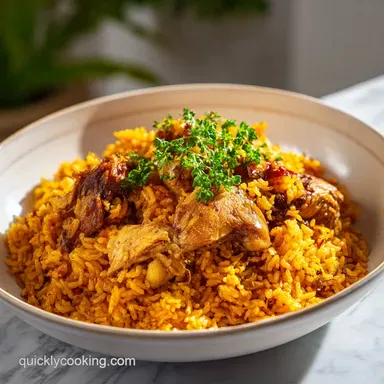 Chicken Jollof Rice with Chicken for 6 Servings Recipe Card