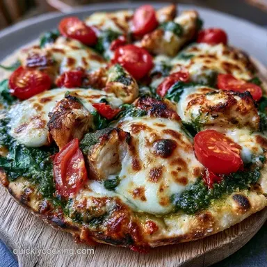 Chicken Pesto Flatbread Recipe in 20 Min Recipe Card