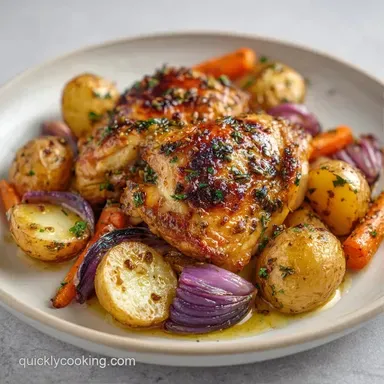 Chicken Thigh Sheet Pan with Potatoes Recipe Card