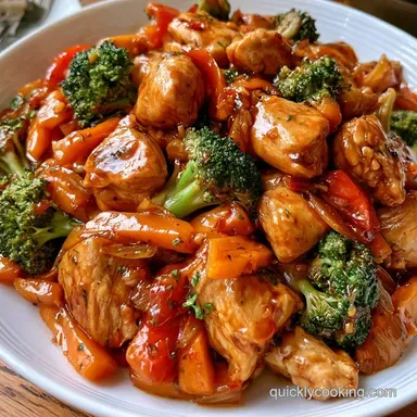 College Chicken Stir Fry for 4 Servings Recipe Card