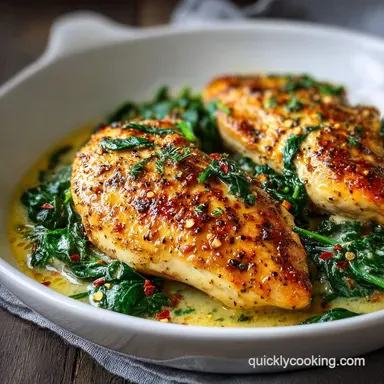 15 Minute Creamy Tuscan Chicken with Spinach Recipe Card