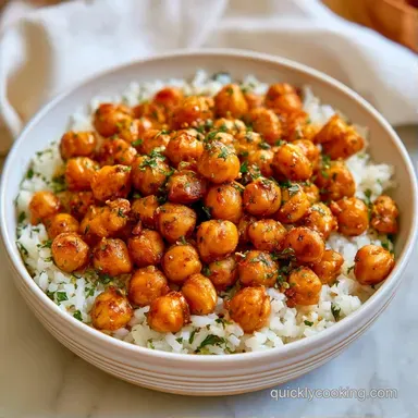 Crispy Chickpea Rice Bowl Recipe Card