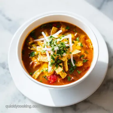 Crock Pot Chicken Tortilla Soup: Creamy Recipe for 6 Servings Recipe Card