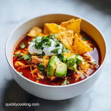 Crock Pot Chicken Tortilla Soup: Creamy Recipe for 6 Servings