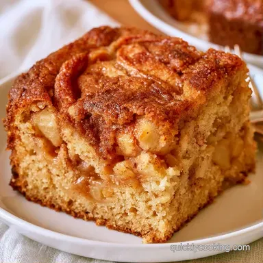 Easy Apple Cake for 10 Servings Recipe Card