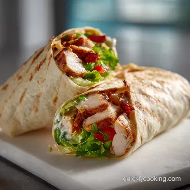 Easy Garlic Chicken Wrap for a Healthy Snack and Dinner: 20 Minutes Recipe Card