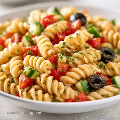 Easy Make Ahead Pasta Salad for 6 Servings Recipe Card