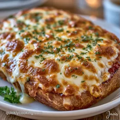 Easy Mozzarella Flatbread Pizza in 20 Min Recipe Card