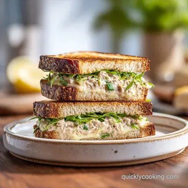 Fast Tuna Melt Sandwich with Sourdough in 10 Minutes