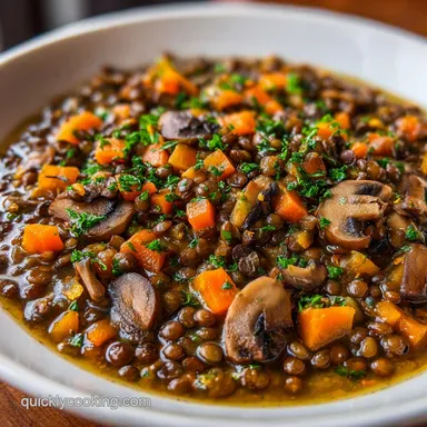 French Lentil and Mushroom Soup in 1 Hour Recipe Card