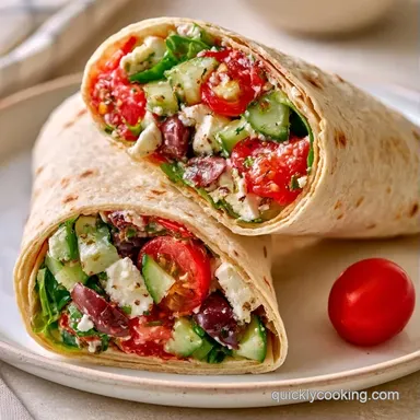 Greek Salad Wrap in 12 Minutes Recipe Card