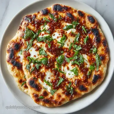 Fresh Mozzarella Flatbread Pizza: Crispy