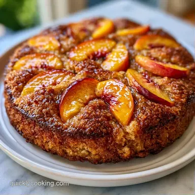 Fresh Peach Cake for 8 Servings Recipe Card