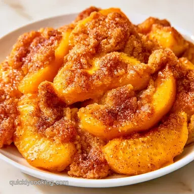 Fresh Peach Crumb Cake for 12 Pieces Recipe Card
