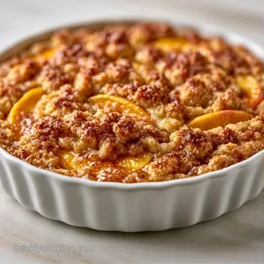 Fresh Peach Dump Cake for 8 Servings Recipe Card