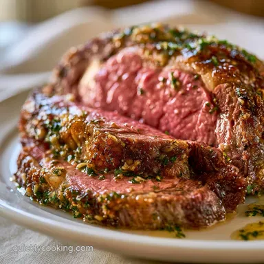 Garlic Butter Prime Rib Roast for 8 Servings Recipe Card