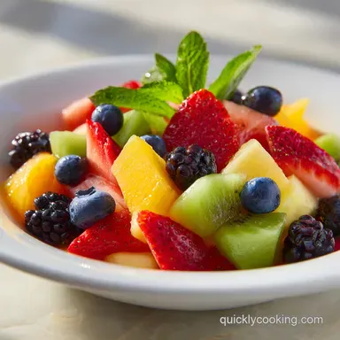 Healthy Brunch Fruit Salad in 15 Minutes Recipe Card