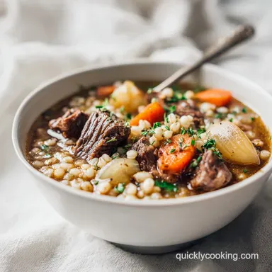 Hearty Beef and Barley Soup for 6 Servings