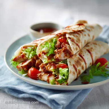 Honey BBQ Chicken Wraps in 20 Minutes Recipe Card
