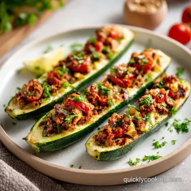 Italian Stuffed Zucchini Boats for 4 Servings