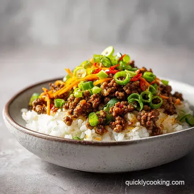 Korean Ground Beef Bowl: Caramelized Beef in 15 Minutes Recipe Card