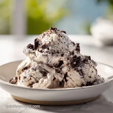Cookies Cream Ice Cream No Machine Required: For 10 Servings