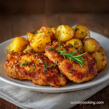 One Pan Garlic Chicken: Crispy Skin Recipe Card