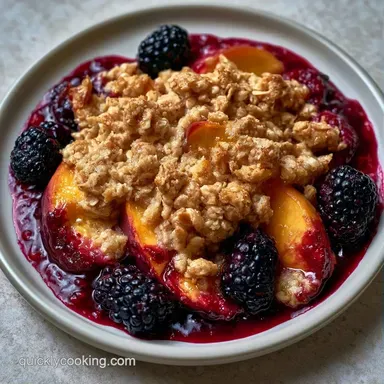 Peach Blackberry Crisp for 8 Servings Recipe Card