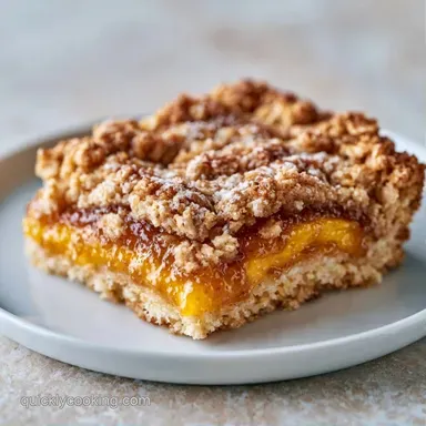 Peach Crumb Bars with Rolled Oats Recipe Card
