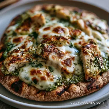 Pesto Mozzarella Naan Pizza in 15 Minutes Recipe Card