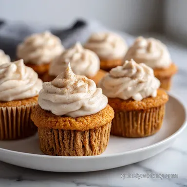 Pumpkin Cupcakes Cinnamon Cream Cheese Frosting for 12 Recipe Card