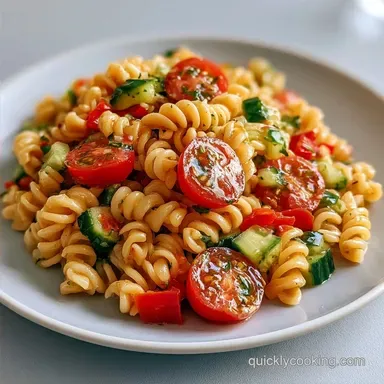 Simple Veggie Pasta Salad for 8 Servings