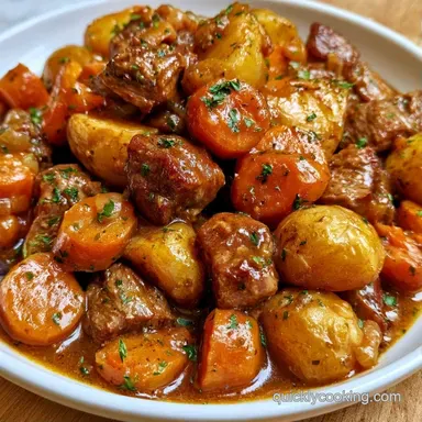Slow Cooker Meals Beef Stew: 6 Servings Recipe Card