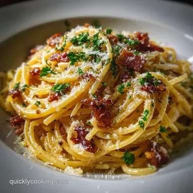 Spaghetti Carbonara Recipe: Silky Crema in 20 Min Recipe Card